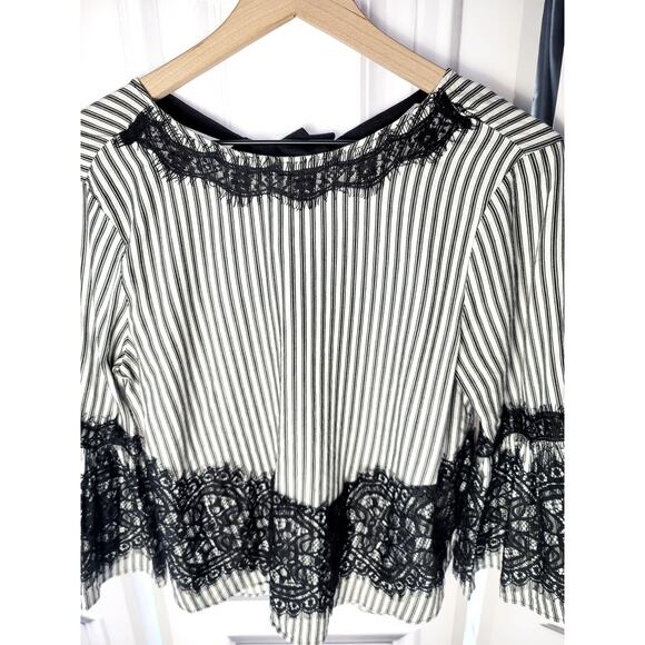 EUC Zara Lace Bell Sleeve Blouse - Small - Picture 5 of 10